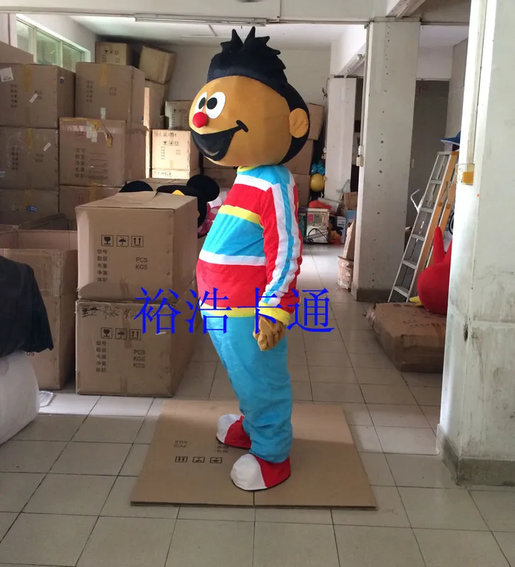 Costume de poupée à mascotte Ernie Boy Costume de mascotte Sesame Sesame Robe Suits Tenues Halloween Party Costume