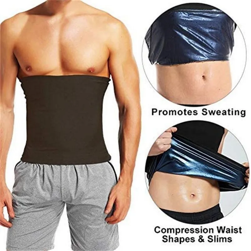 Mensbuken Reducer Bastu Body Shaper Fitness Svett Trimmer Belt Midje Trainer Belly Slimming Shapewear Midjetränare korsett vi