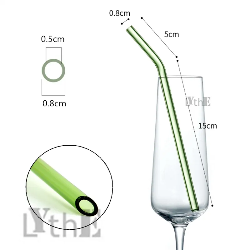 Reusable Drinking Glass Straws Eco-Friendly High Borosilicate Glass Straw for Smoothie Milkshakes Drinks Bar Accessoroy sxjun1