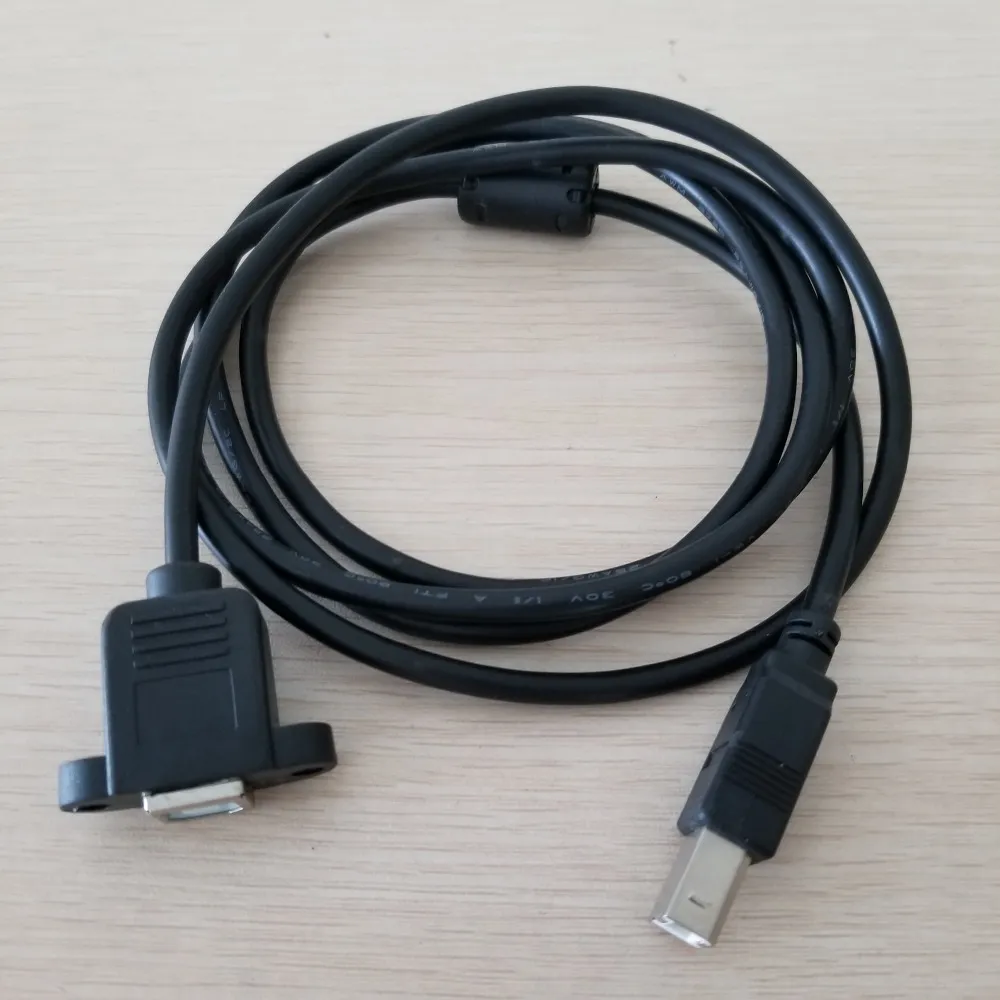 Cabo de extensão de impressão USB Macho para pannel feminino com parafuso preto 1,5m