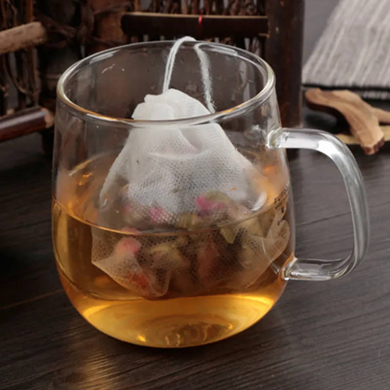 أكياس شاي يمكن التخلص منها فارغة مع سلسلة ختم الشفاء للسلسلة لفلتر ورق النسيج غير منسوج 220509