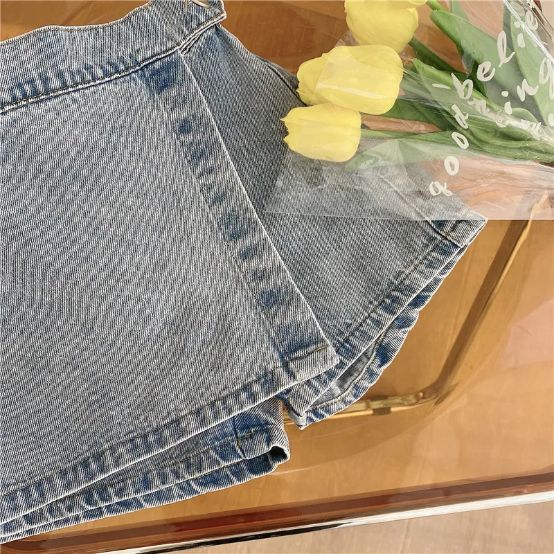 Roupas Conjunto de verão Girls Fashion Lace Blush Top Denim Shorts Coreanos COREANS CRIANÇAS CASO CASual Jeans 27y 220615