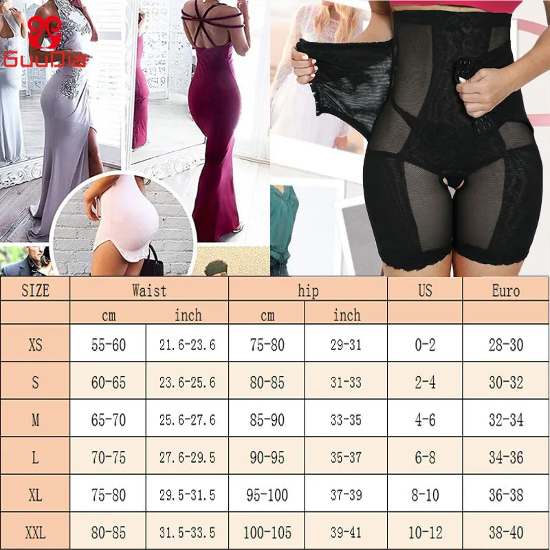 Guudia High Taist Shapewear Power Shorts Compresyjne Metody Body Shaper Shapewear Kobiety brzuch Kontrola wysokaisted 220702