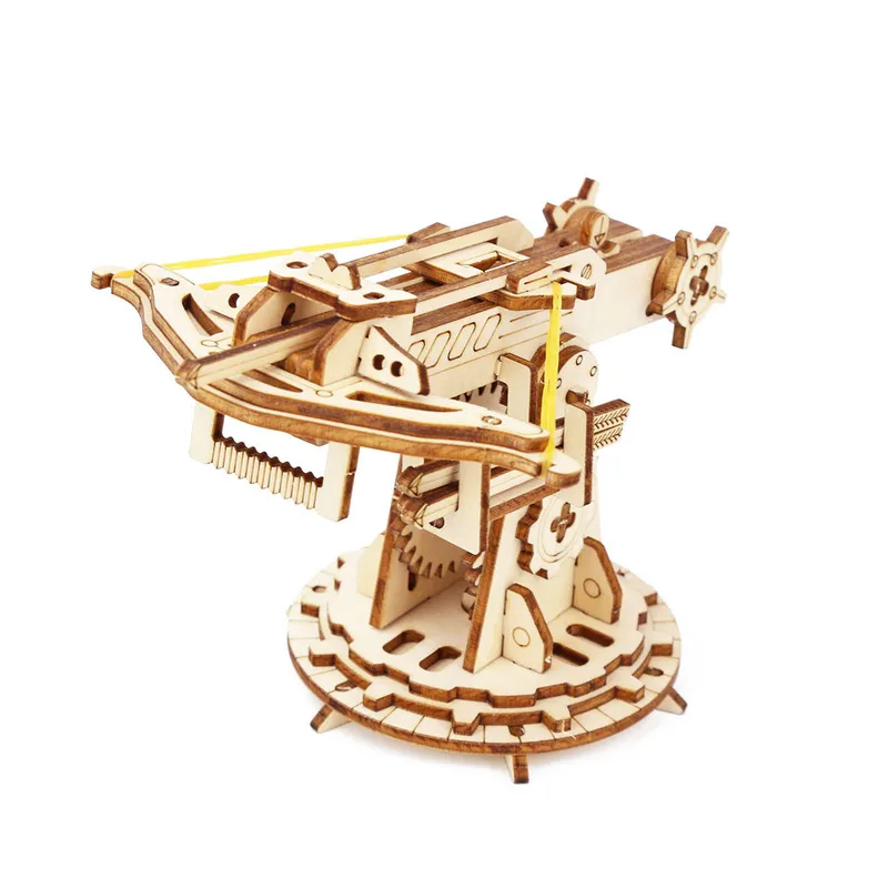 Осадная модель игрушек Ballista для построения 3D деревянной механической загадки Строительный комплект Self Assembly for Kids Gift 220715