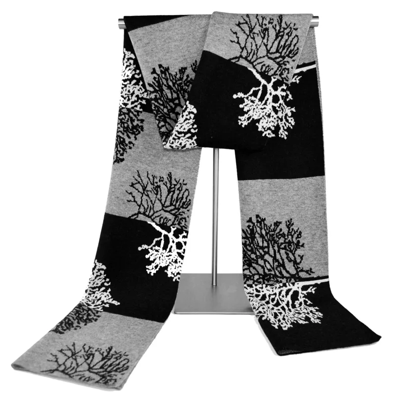 Design de inverno Árvore de Natal Man Cashmere Sconef Luxury Brand High Quality Warm Neckerchief Silk Wool Larves Men 220507