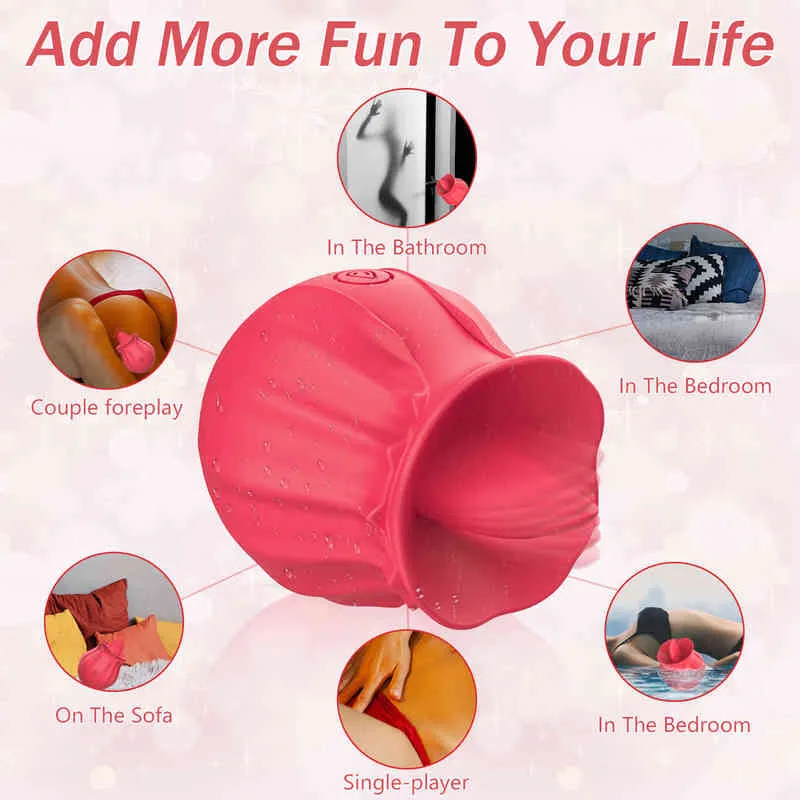 NXY Pink Clitoris Vibrator for Adult Woman 18 g Point Nipple Stimulation Stimulator Tongue Licking Vibrators Sex Toys220409