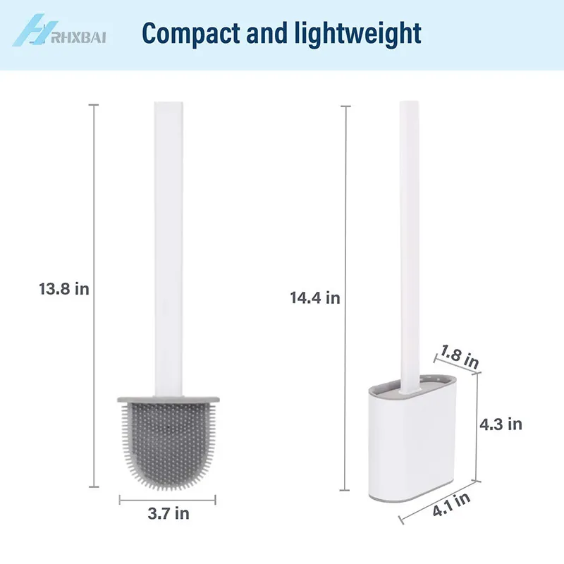 실리콘 화장실 브러시 및 홀더 세트 노 슬립 탈착식 hle 굽힘 가능한 헤드 벽 장착 청소 키트 WC 액세서리 220511