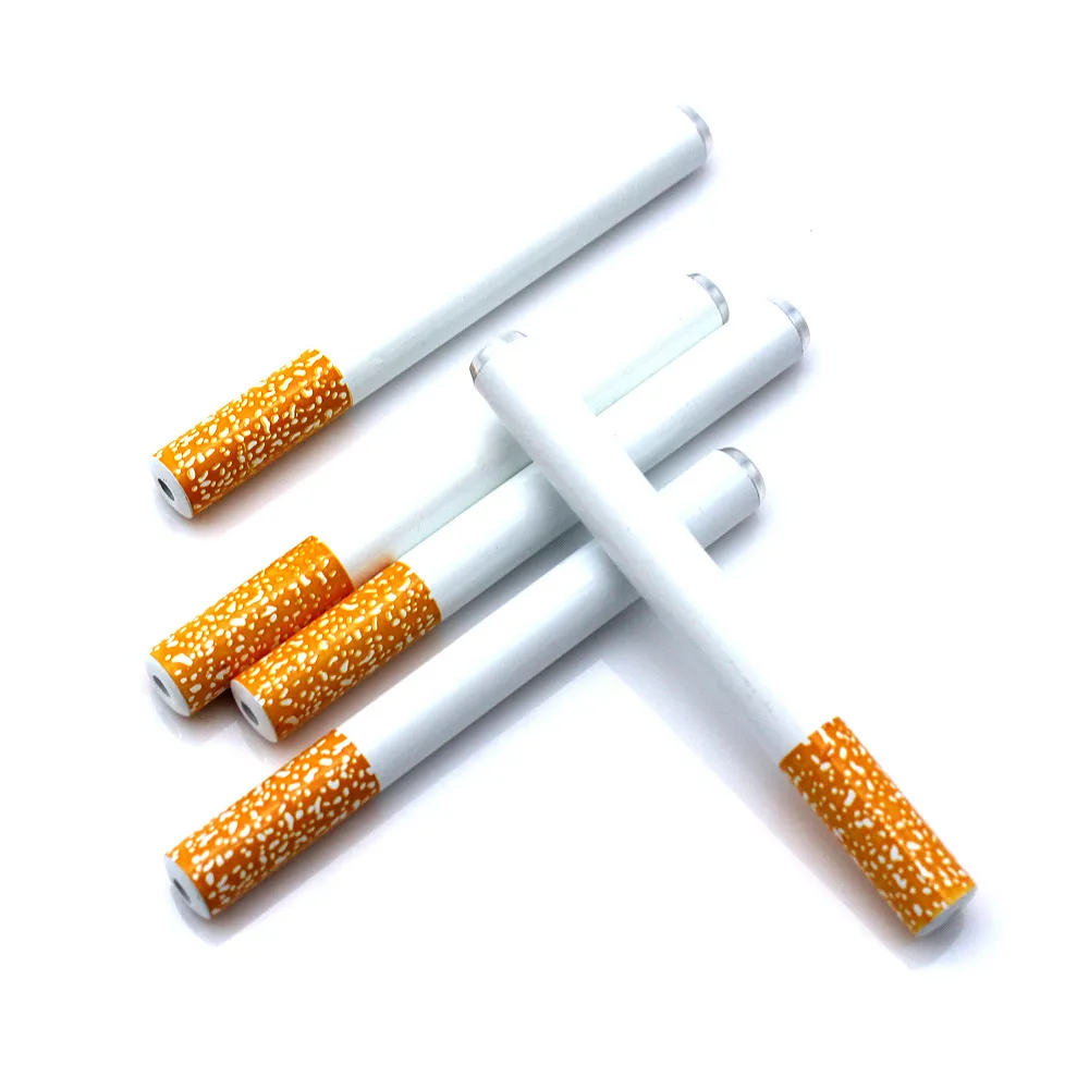 78 millimetri/55 millimetri In Lega di Alluminio Tubo di Forma di Sigaretta Disegno Tubo di Fumo Tubi Accessori Riutilizzabile Dispositivo di Macinazione Del Tabacco