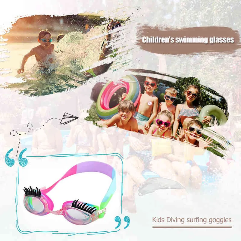 Cartoon Pływanie Gogle Anti-Fog Ochrona przed upływem UV Miękkie silikonowe okulary kąpielowe dla dzieci Nurkowanie Surfing G220422