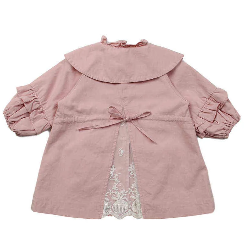 Babykleding lente herfst jas voor meisje windjager kinderen kleding kanten schattig kind meisje jas peuter 2-8 jaar bovenkleding J220718