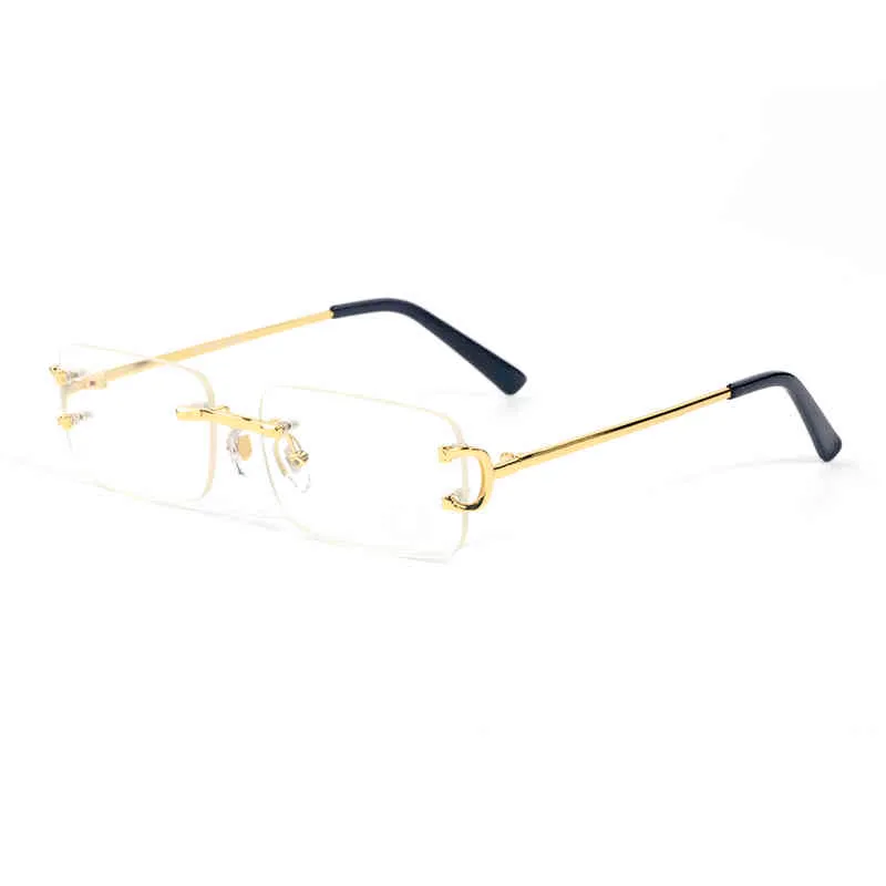 Ny ankomst Kvinnor Klassisk Märke Rimls Solglasögon Mens Digner Eyeglass Gold Sier Metal Ram Buffalo Horn Solglas med Box99lj