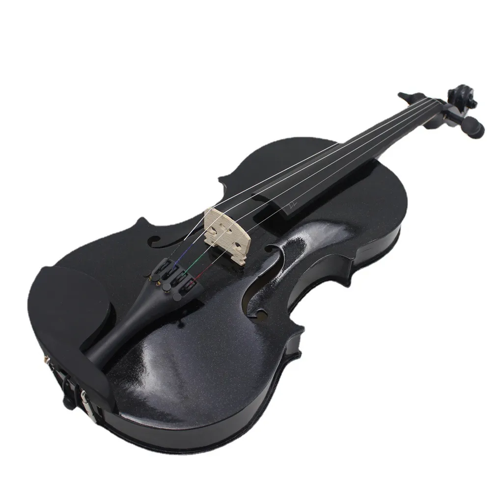 2022 Nowy instrument smyczkowy skrzypce 4/4 barwione lite drewno czarne plastikowe skrzypce profesjonalne odtwarzanie instrumentu muzycznego
