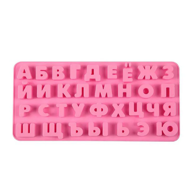 3D Russian Alphabet Silicone Mold Letters Chocolate Mold Cake Decorating Tools Tray Fondant Molds Jelly Cookies Baking Mould 220815