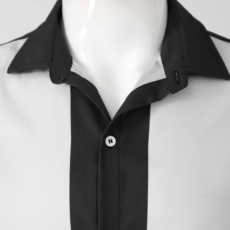 남성 볼링 셔츠 쿠바 스타일 레트로 짧은 소매 캠프 버튼 - 다운 빈티지 두 톤 스트라이프 캐주얼 드레스 220322