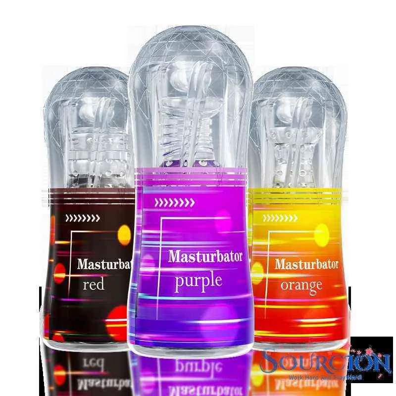 NXY Sex Män Masturbators Sourcion Crystal Male Vuxen Toy för Air Sug Onani Cup Transparent produkt 0412