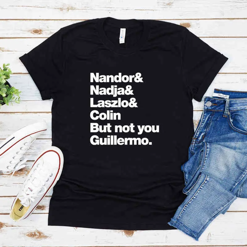 Wat wij doen in de schaduwen T-shirt niet jij Guillermo Shirt Grappige Grafische TE WO TSHIRTS Unisex Korte SVE TSHIRTS THES THE