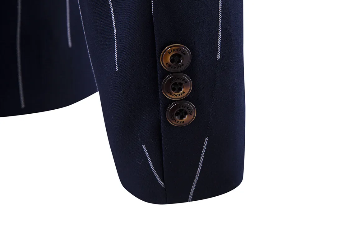 Boutique Men Suit Slim Fit One Button Striped Print Party Casual Business Coat Plus Sized Office Blazer 5XL D061