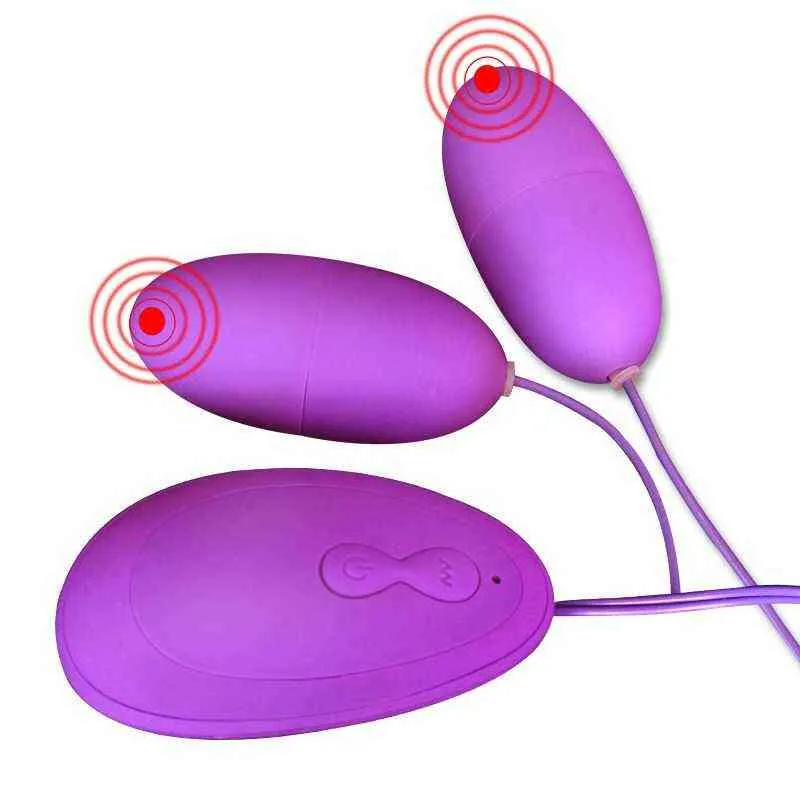 Nxy Eggs Bullets 20 Speed Double Vibrating Remote Control Bullet Vibrator Powerful Clitoris Stimulator G spot Massager Sex Toys for Women 220509