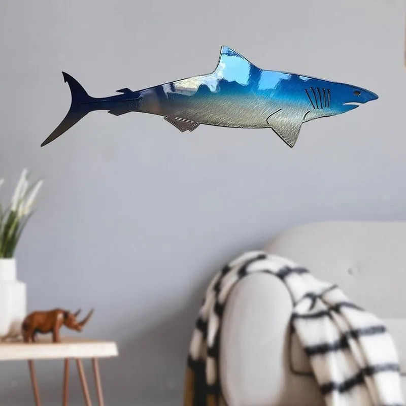 Decorazione creativa Scultura d'arte in metallo Simulazione Decorazione da appendere a parete Ornamento stanza a forma di pesce 220622