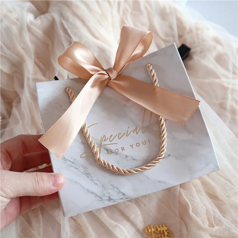 Mini mármore com manuseio sacos de presente especial para sua caixa de doces retrô Festas de casamento de aniversário favores para convidados 220427