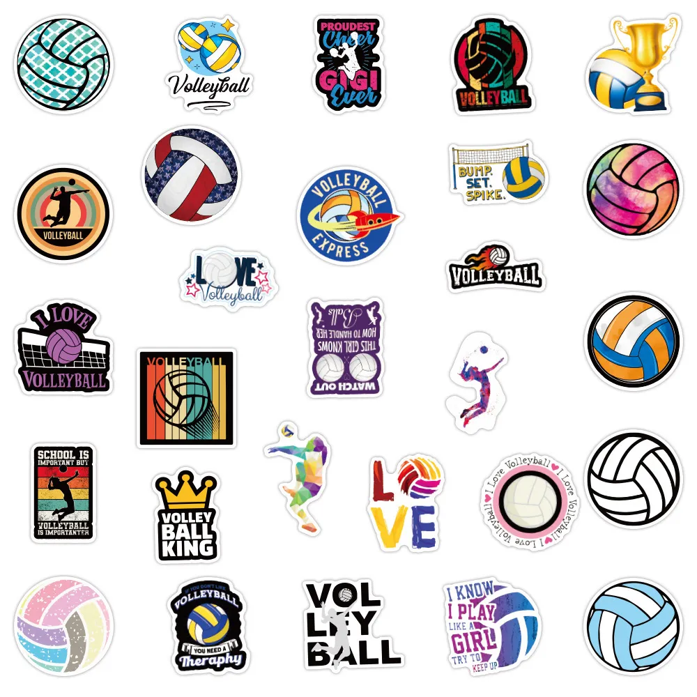 Ny vattentät 10 30 50st Sports Volleyball Cartoon Stickers DIY Skateboard Laptop Phone Guitar Graffiti Decal Sticker Kid Toy ST223B