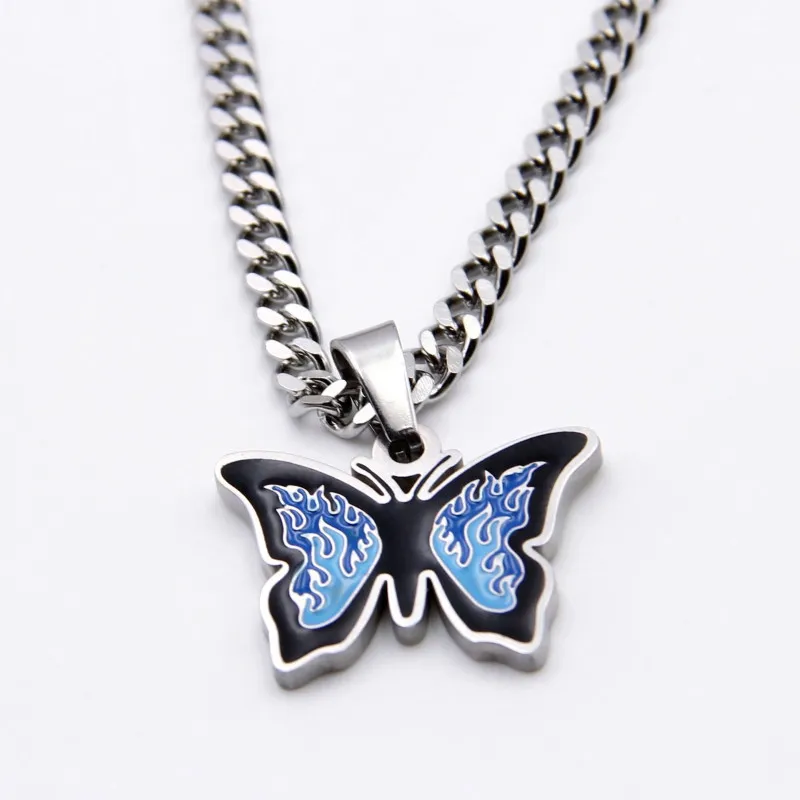 Estetisk Y2K Butterfly Charms Halsband med kedja Rostfritt stål Pearl Beaded Guldpläterade Smycken Personliga Födelsedag Presenter för Kvinnor Mamma Flickor