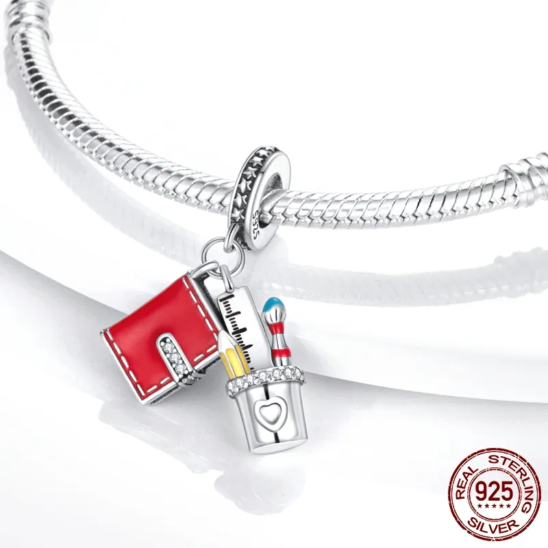 925 Silver Charm Beads Dangle Artist Palette Dangle Charm Pendant Bead Fit Pandora Charms Bracelet Diy Jewelry Association