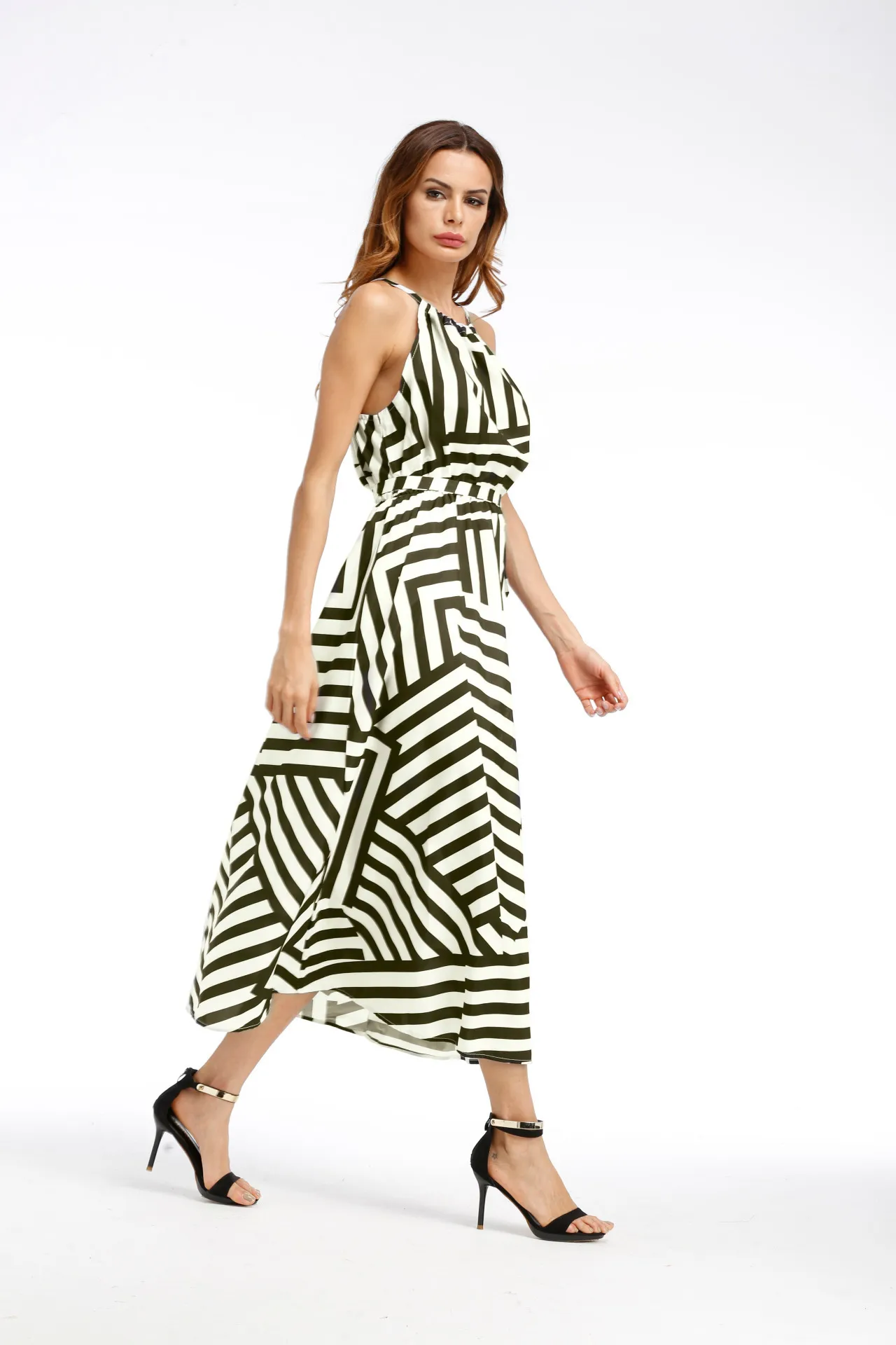 Summer Maxi Long Dress New Fashion Women Sexy Boho Striped Sleeveless Beach Style Strap Sundress Vestidos For Female Bigsweety