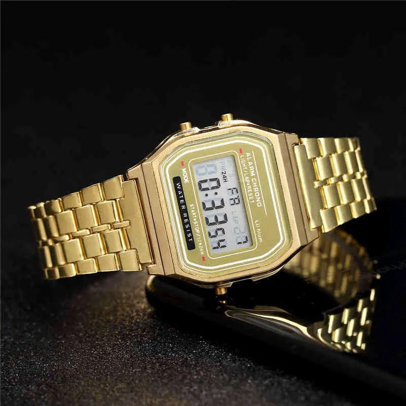 Relojes de joyería para mujeres Rosa de oro Rose Mujeres Mujeres Led Digital Reloj Casual Ladies Electronic Reloj Mujer 2022