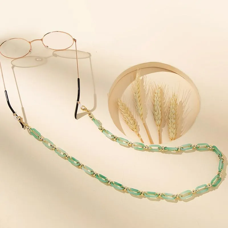 Anhänger Halsketten Maske Brille Kette Acryl Metall Mode Temperament Seil Anti-verloren NecklacePendant238c