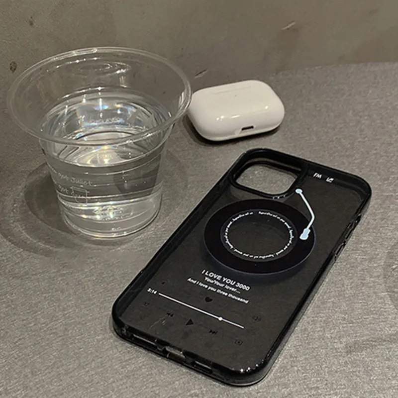iPhone1112Pro 최대 창의적인 투명한 검은 녹음 휴대폰 쉘 방지 소프트 커버에 적합한 휴대폰 케이스