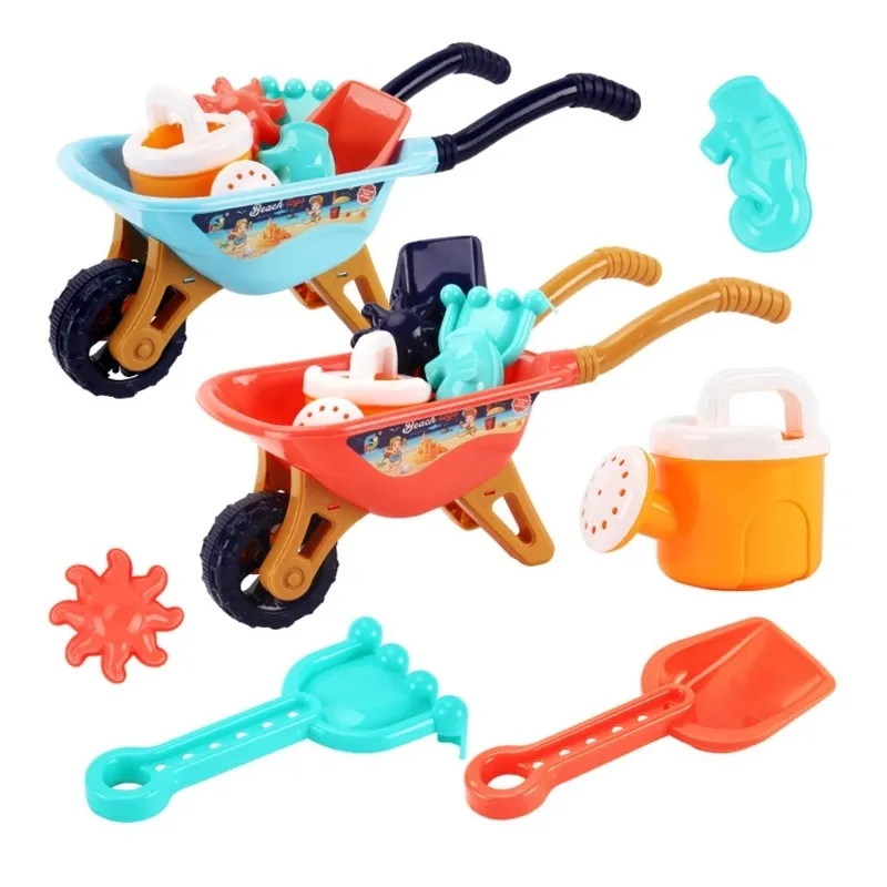 Zandbakspeelgoed Verjaardagscadeau voor kinderen Herbruikbare zandbakspeelgoedstijl Strandspeelgoedwagen 6-delige set voor kind 220527