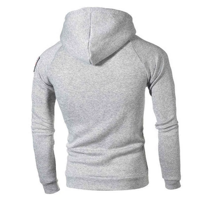 Autumn Zipper Neck Hoody Sweatshirts Fleece Long Sleeve Men Sweaters Sticker Pocket Winter Warmer Running Sportswear 3XL L220730