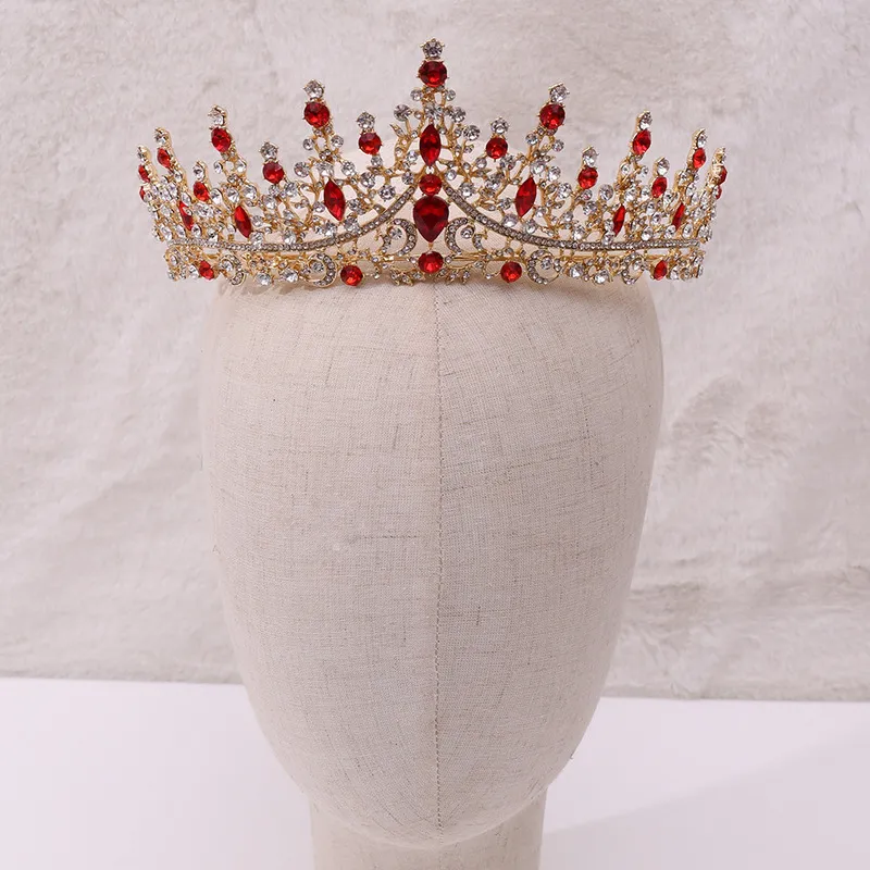 Baroque Rétro Rose Or Pêche Cristal De Mariée Diadèmes Couronne Strass Pageant Prom Diadème Mariée Bandeau De Mariage Accessoires De Cheveux 220804