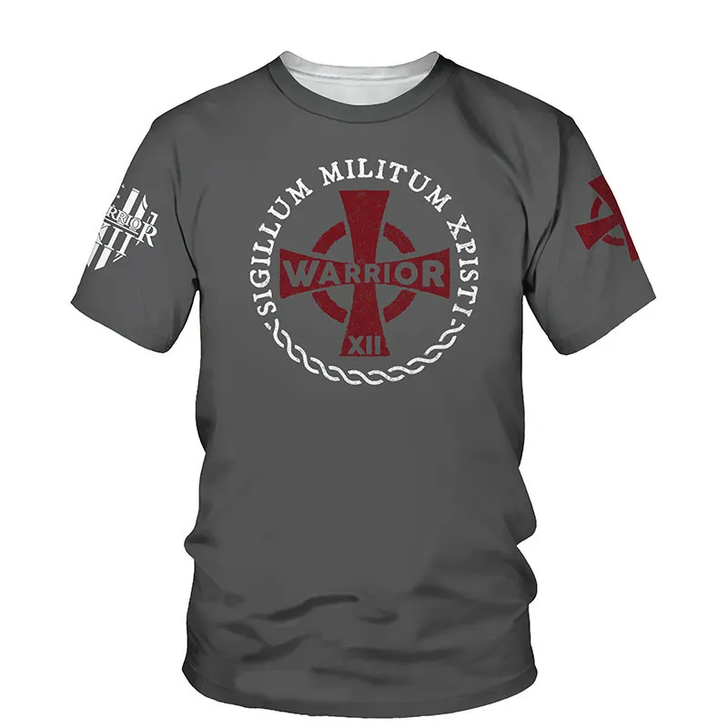 Templar Knight 3d Print Men T 셔츠 여름 오 목록 짧은 소매 티 탑 영웅 스타일 남성 옷 패션 캐주얼 T 셔츠 220623