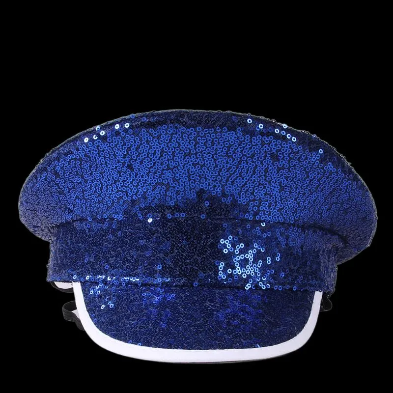 Berets Fashion Women Men Sequin Military Hat Sergeant Bridal Hen Do Festival Captain Birthday Sailor Part Hatberets Oliv2245z