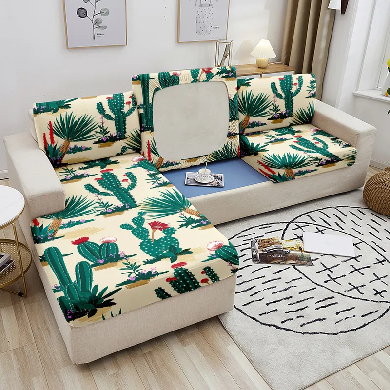 Tropischer Stretch-Sofa-Sitzkissenbezug für Wohnzimmer, abnehmbarer elastischer Stuhl-Möbelschutz 220615