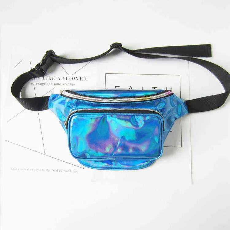 Fanny Packs Laser Women's Taille Street Trend Gepersonaliseerde kleurrijke sport enkele schouder messenger borsttas 220627