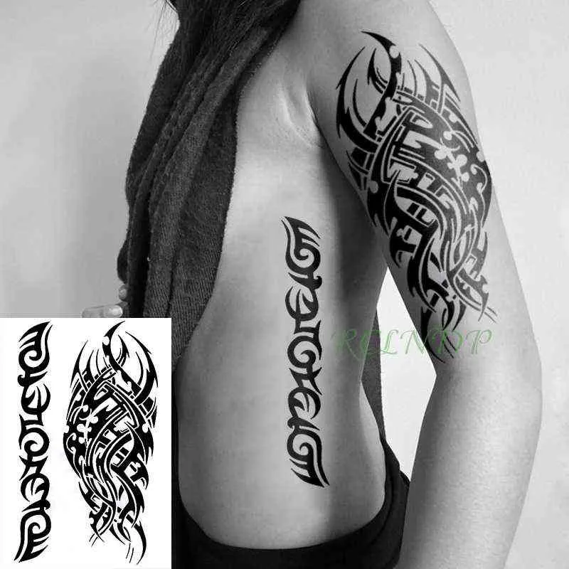 NXY Tatuaggio Temporaneo Adesivo Impermeabile Totem Tribale Fascia Tatto Finto Personalità Flash Tatoo Vita Braccio Piede Tato Ragazza Donna Uomo 0330