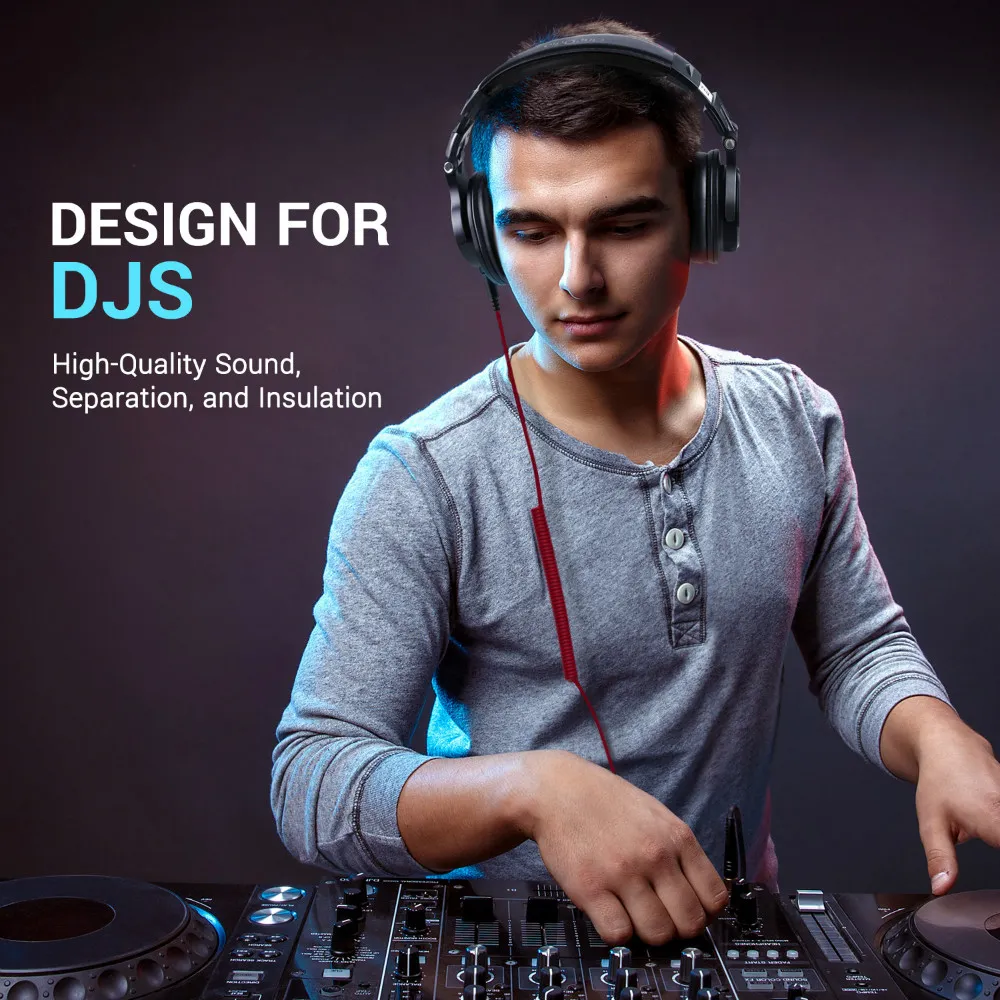 A71 Gaming Headset Studio DJ Hörlurar Stereo över öronkända hörlurar med mikrofon för PC PS4 Xbox One -spelare