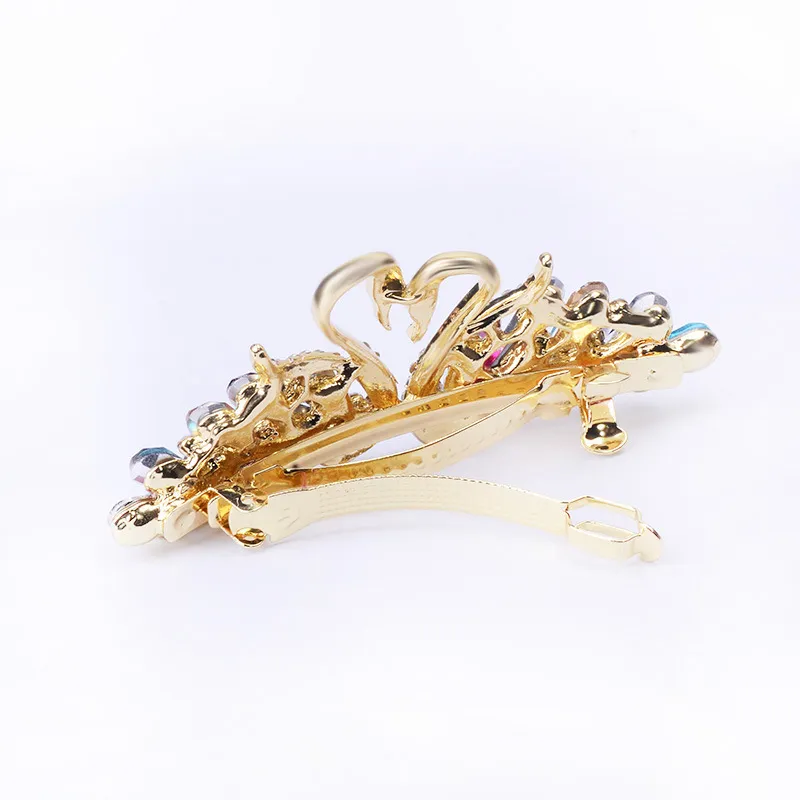 Fashion Zircon Swan Decor Bridal Hair Accessories Crystal Hair Antique Tassel Barrettes Clips Jewelry