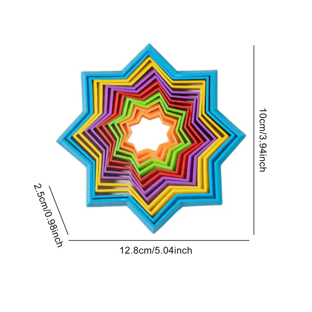 3D magische sterren meteoor toren achthoek siliconen nieuwigheid decompressie stereo cirkel transformeer speelgoed om te stapelen sorteren kids sensorisch speelgoed