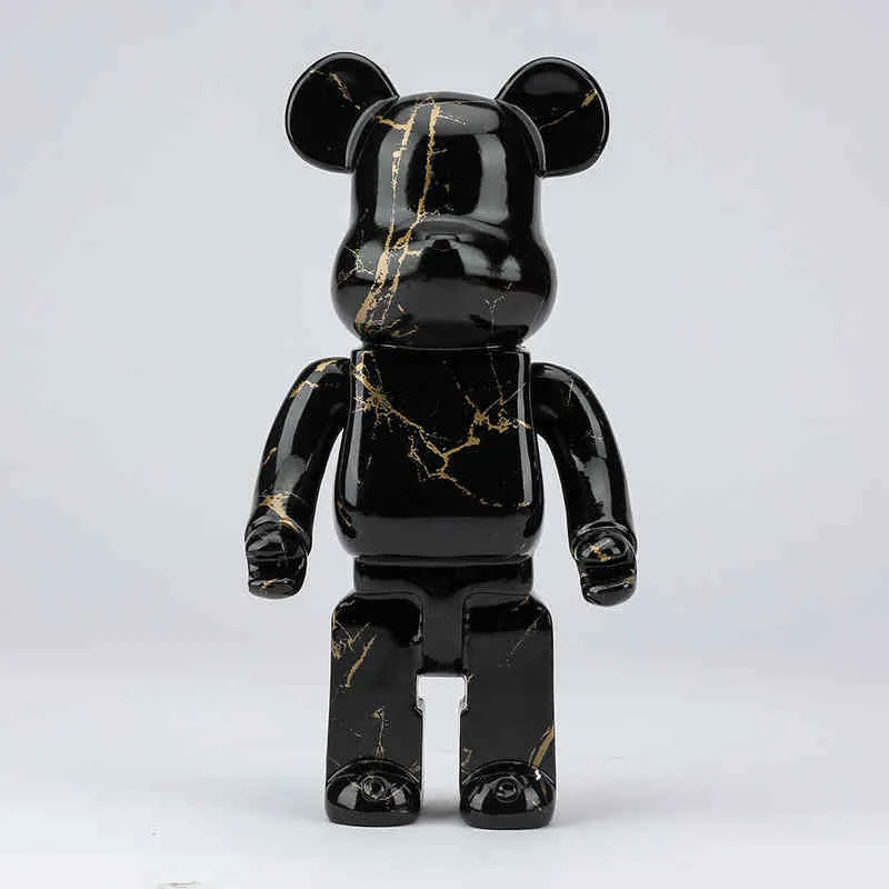 Objets Décoratifs Figurines Décoration De La Maison 28Cm Bearbrick 400 Berbrick Jeux Cadeau Du Nouvel An Tide Play Modèle Placage Résine Jeux Électroniques Enfants Jouets T220902