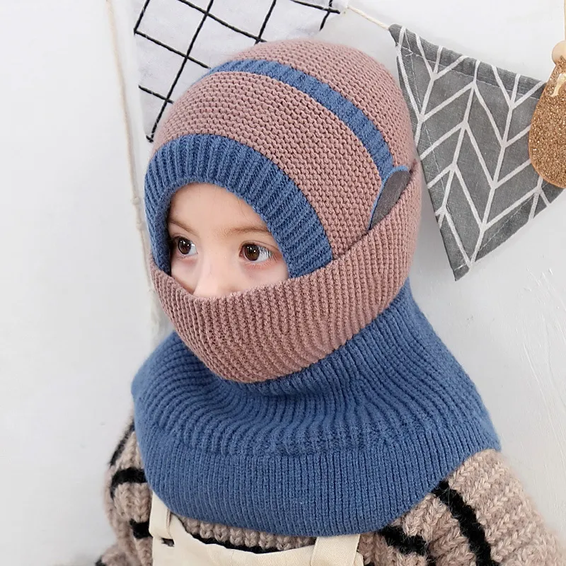 Casquettes chapeaux hiver bébé tricot enfants bonnet pour fille garçon écharpe avec Cu 220824