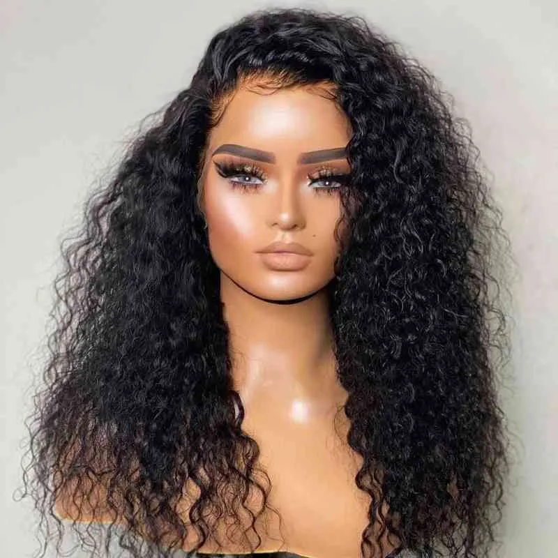 Deep Wave X Lace Front Wig Human Hair S Curly Glueless Virgin Brazilian Preplucked Density 220606