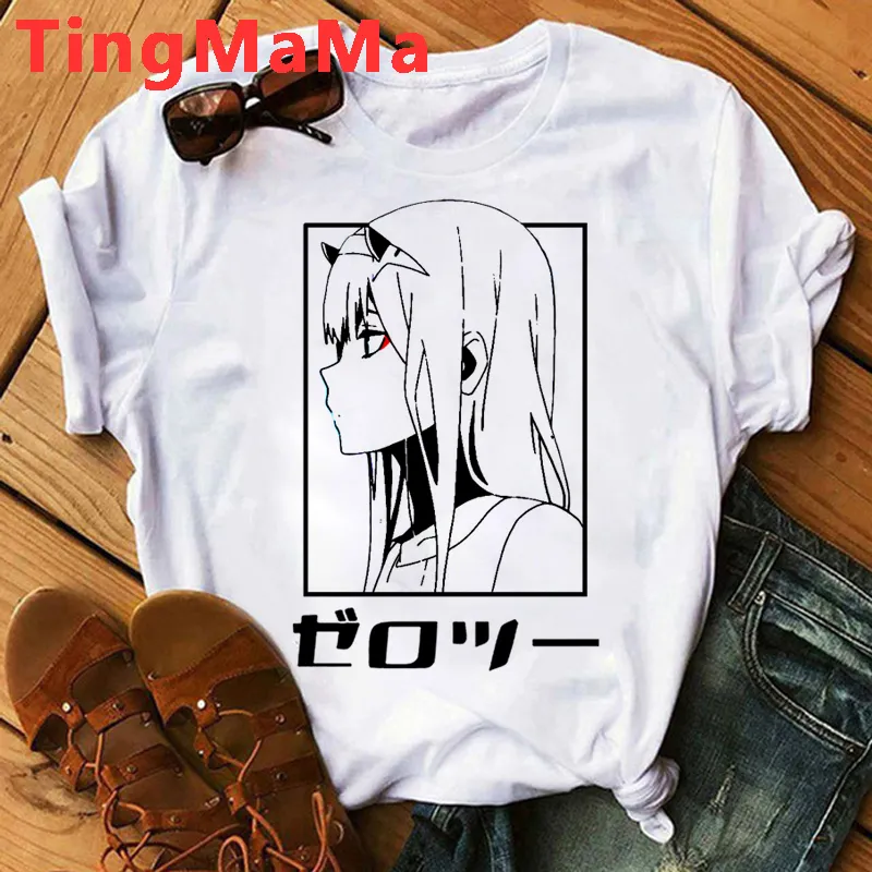 Kochanie w franxx japońskie anime t shirt men kawaii cartoon Zero Two T Shirt Harajuku unisex tops manga graficzne tee Mężczyzna 220623