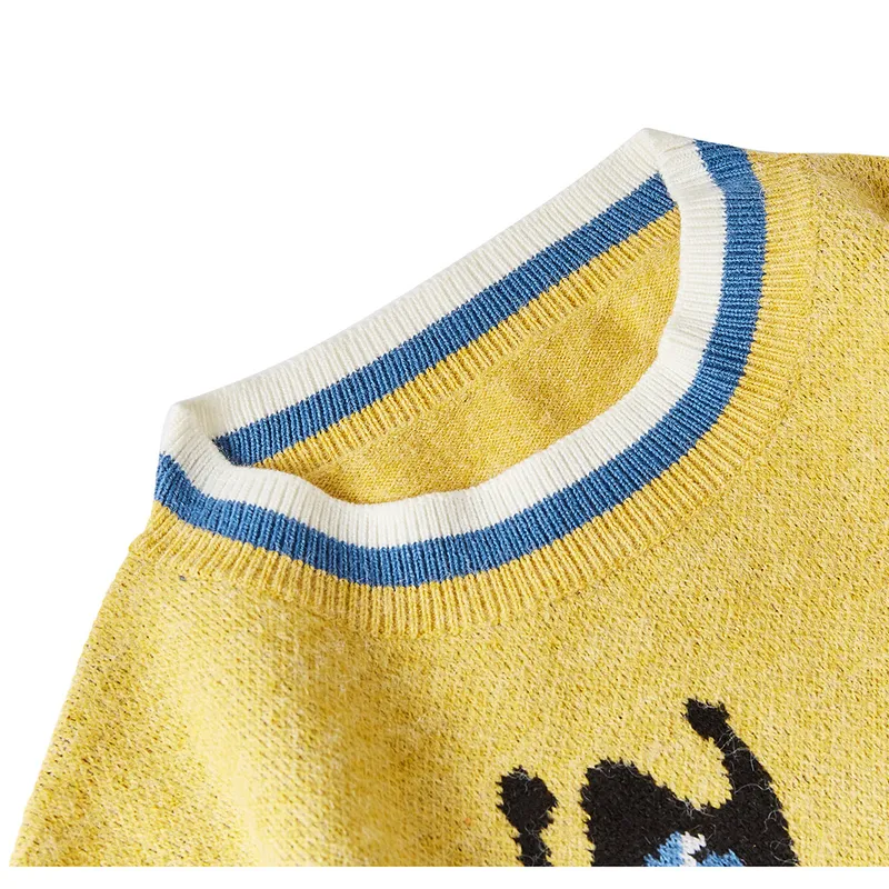 ATSUNNY клоун вышивка свитер Харадзюку вязаный свитер в стиле ретро осенний хлопковый пуловер 220815