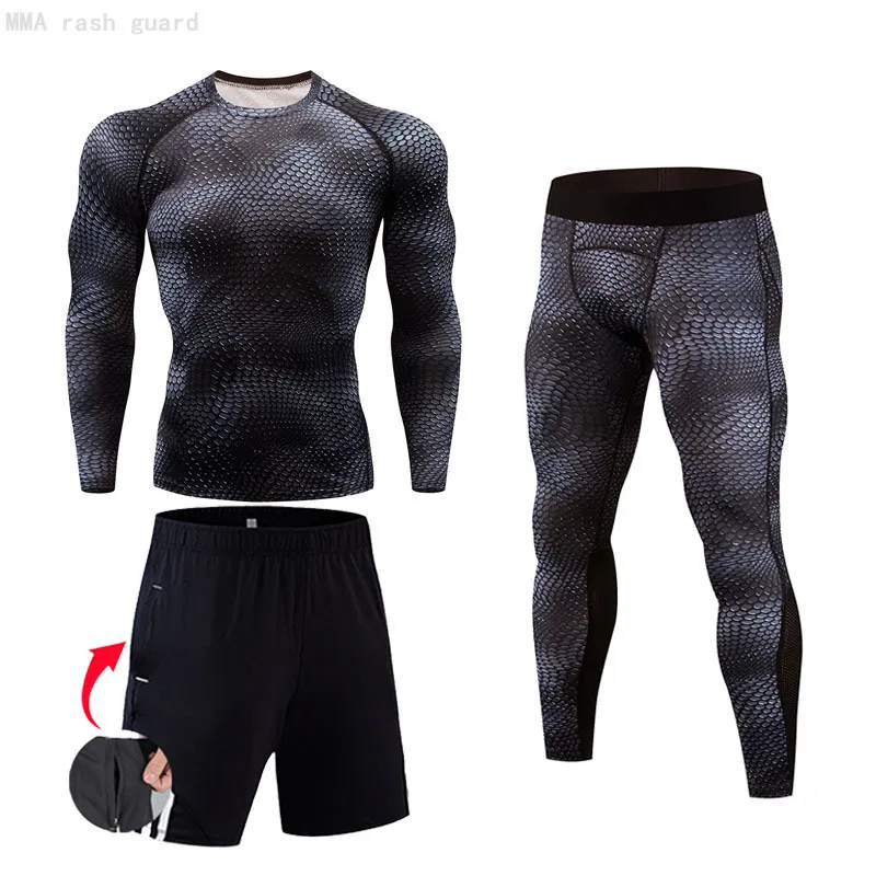 3-PC /set de alta calidad Terceros de alta calidad Leggings de compresión de hockey masculino