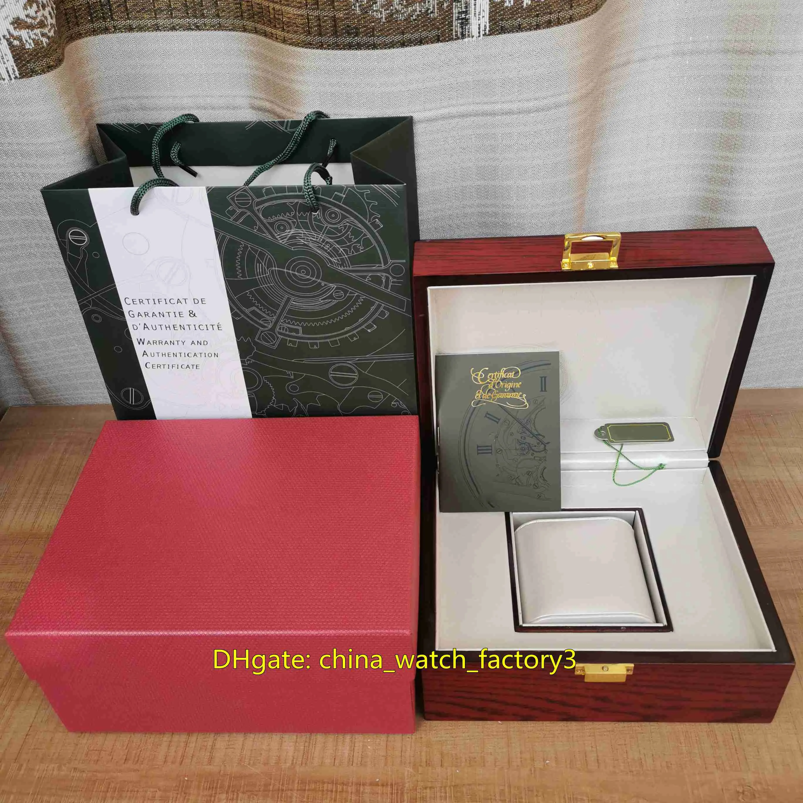 Säljer av hög kvalitet Royal Oak Offshore Watches Boxar Wood Leather Watch Original Box Papers Lås röd handväska 20mm x 16mm för 274m217f