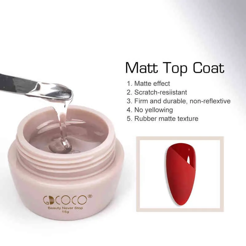 Nxy Nail GEL GDCOCO 15G банка жесткое закаленное верхнее пальто Супер текстура Мэтт усиливает толстый базовый самовыравнивающий польский 0328